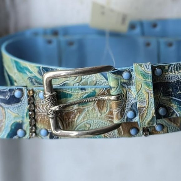 Nanni Blue + Multicolor Leather Belt With Bergdorf Goodman\'s Tag main image 6
